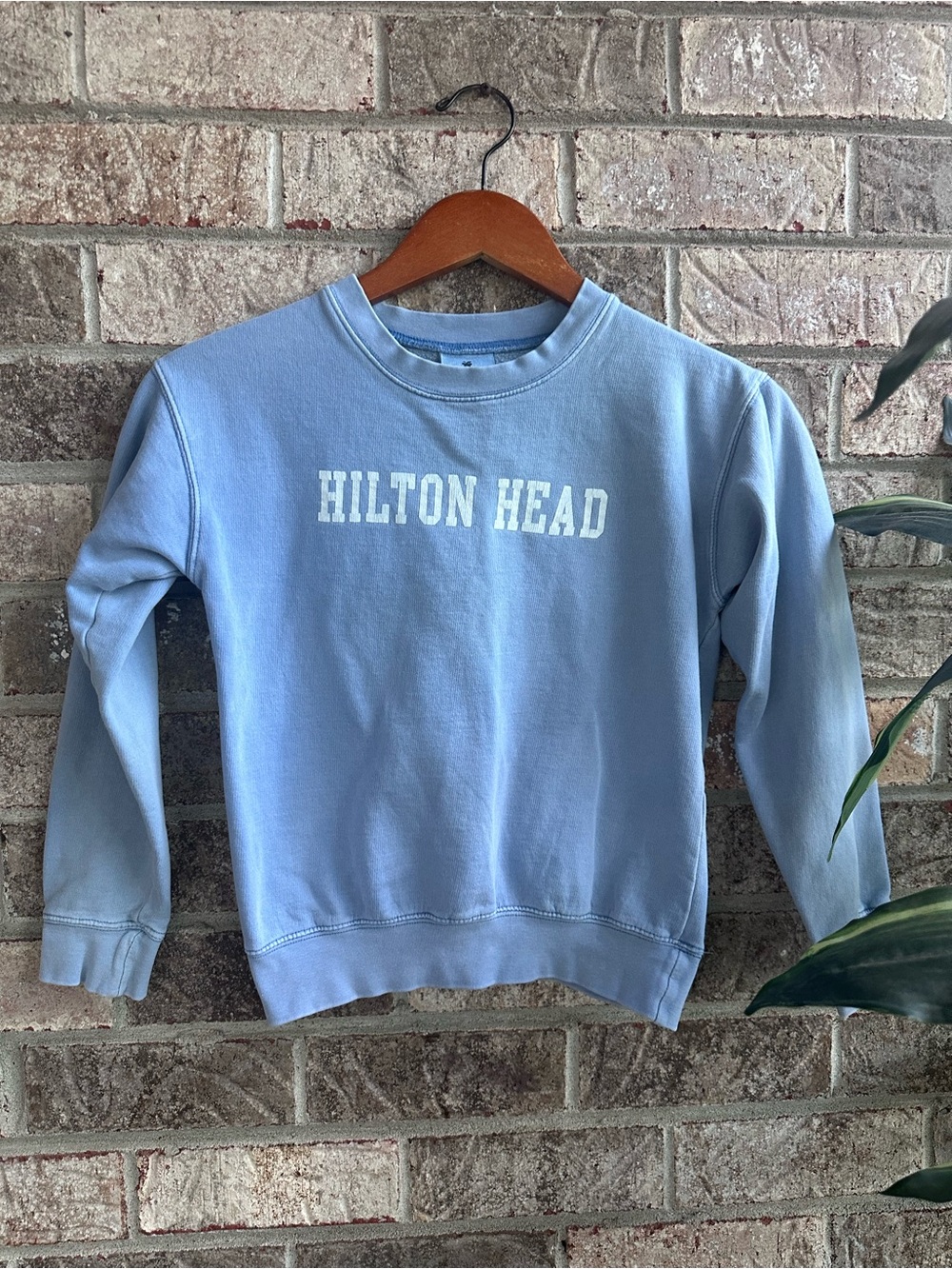 Kids Hilton Head Light Blue Crewneck Sweatshirt Small